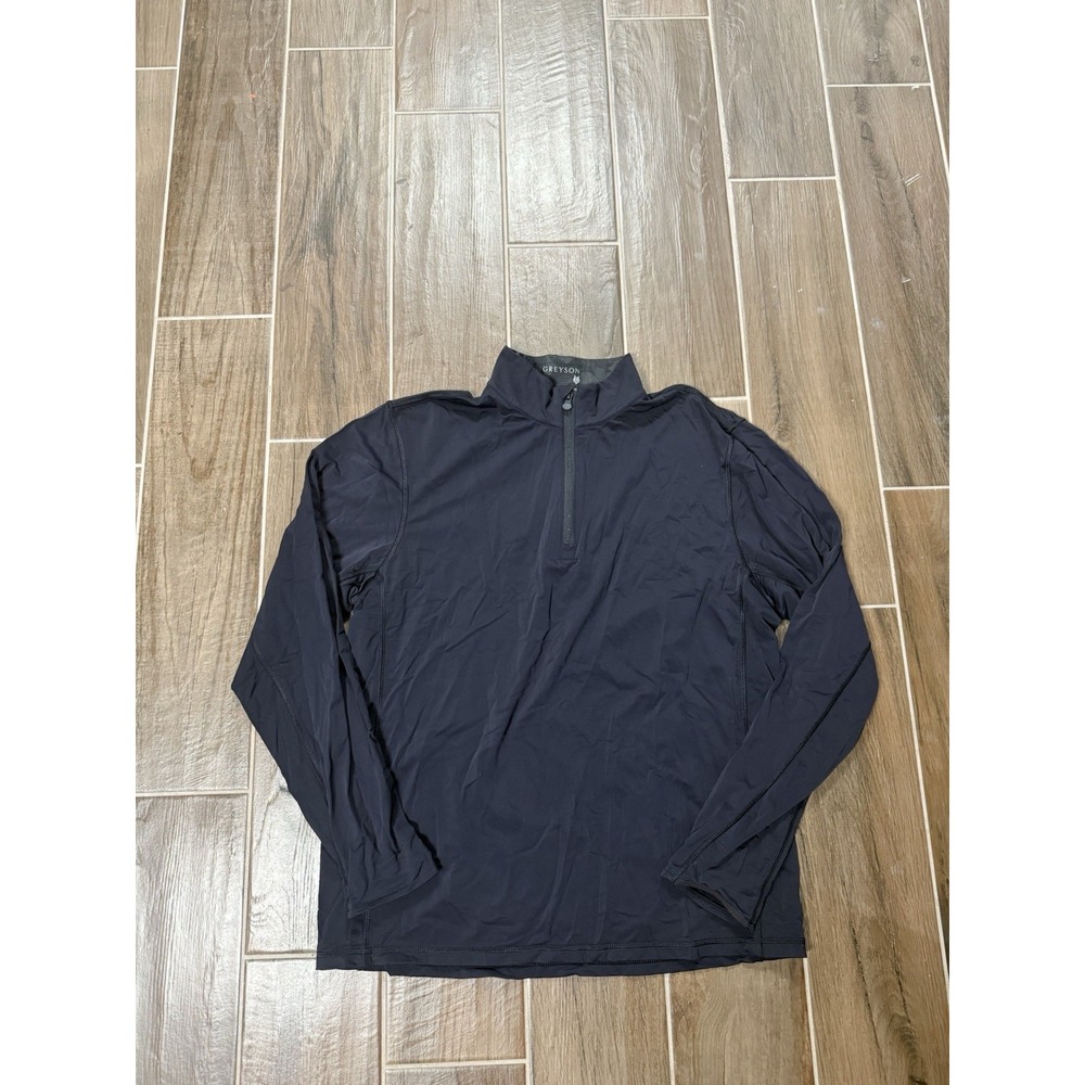 Greyson Men's Navy Zip-Up Sweater